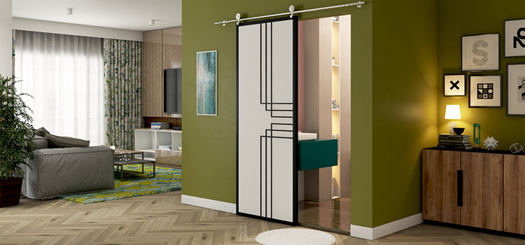 sliding bathroom door installation in Menlo Park